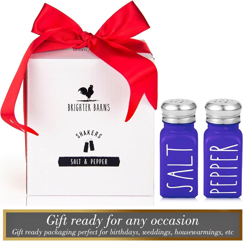 Brighter Barns Purple Salt and Pepper Shakers Set by Brighter Barns  Modern Farmhouse Kitchen Decor  Glass Shakers  Stainless Steel Lids - Image 3