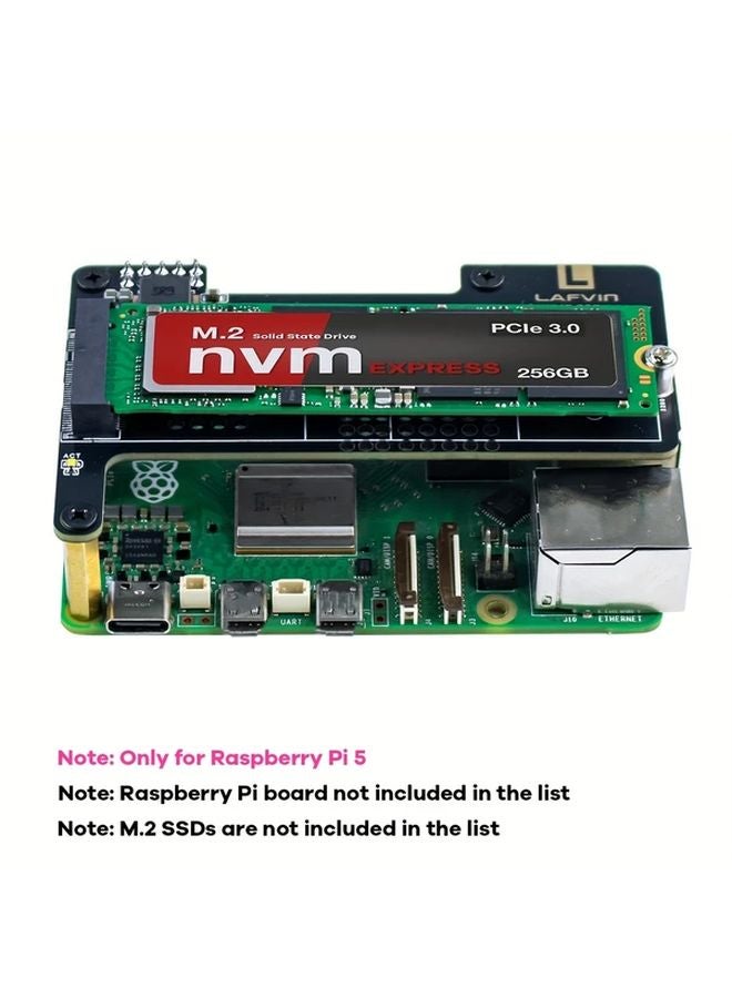 LAFVIN 1pc M2 NVMe SSD Adapter For Raspberry Pi 5 PCIe Gen3 With Heatsink Cooling Pad - Image 5