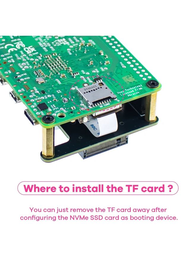 LAFVIN 1pc M2 NVMe SSD Adapter For Raspberry Pi 5 PCIe Gen3 With Heatsink Cooling Pad - Image 4