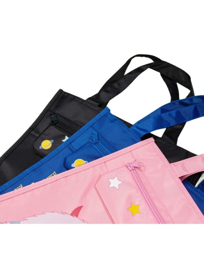 Deli Student Tutoring Bag Cute Little Hungry Devil Multi-Functional Handheld Shopping Bag With Book Strap Children'S Extracurricular Art Tutoring Backpack Pink - Image 3