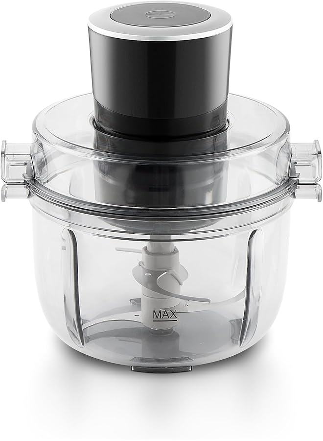 Alsaif 500W Electric Food Chopper For Meat Vegetables Fruits With Three Sharp Stainless Steel Blades. A Transparent Bowl Allows You To See The Chopped Food. 2 Liters Black E02427 2 Years  - Image 1