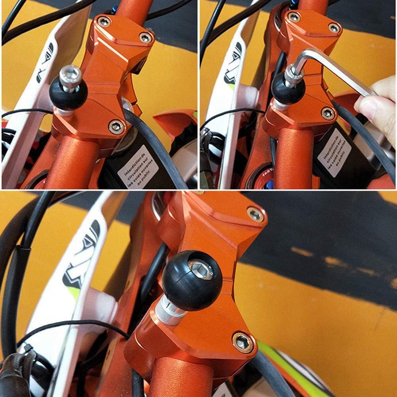 MASO Motorcycle Handlebar Clamp Ball with M8 Screws for RAM Mount - Image 3