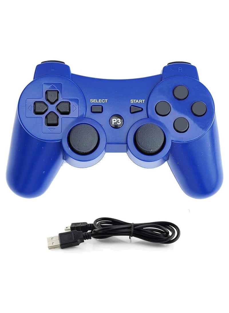 Wireless controller for PlayStation 3 gaming device + charging cable blue color - Image 1