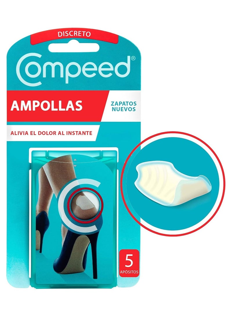 Compeed New Shoes 5 Ampoules Hydrocolloid Foot Treatment Pads Fast Healing Acetone Size 4.2 x 6.8 cm