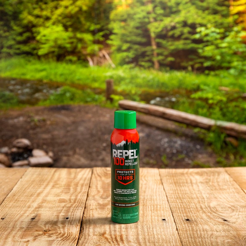 Repel 100 Insect Repellent, 4 Ounces, 98% DEET 10-Hour Protection Lon-Lasting Insect Repellent Aerosol Spray Repels Mosquitoes, Ticks, Gnats, Biting Flies, Chiggers And Fleas - Image 4