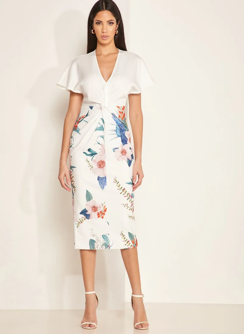 Ted Baker Nerris Flute Sleeve Floral Pencil Dress