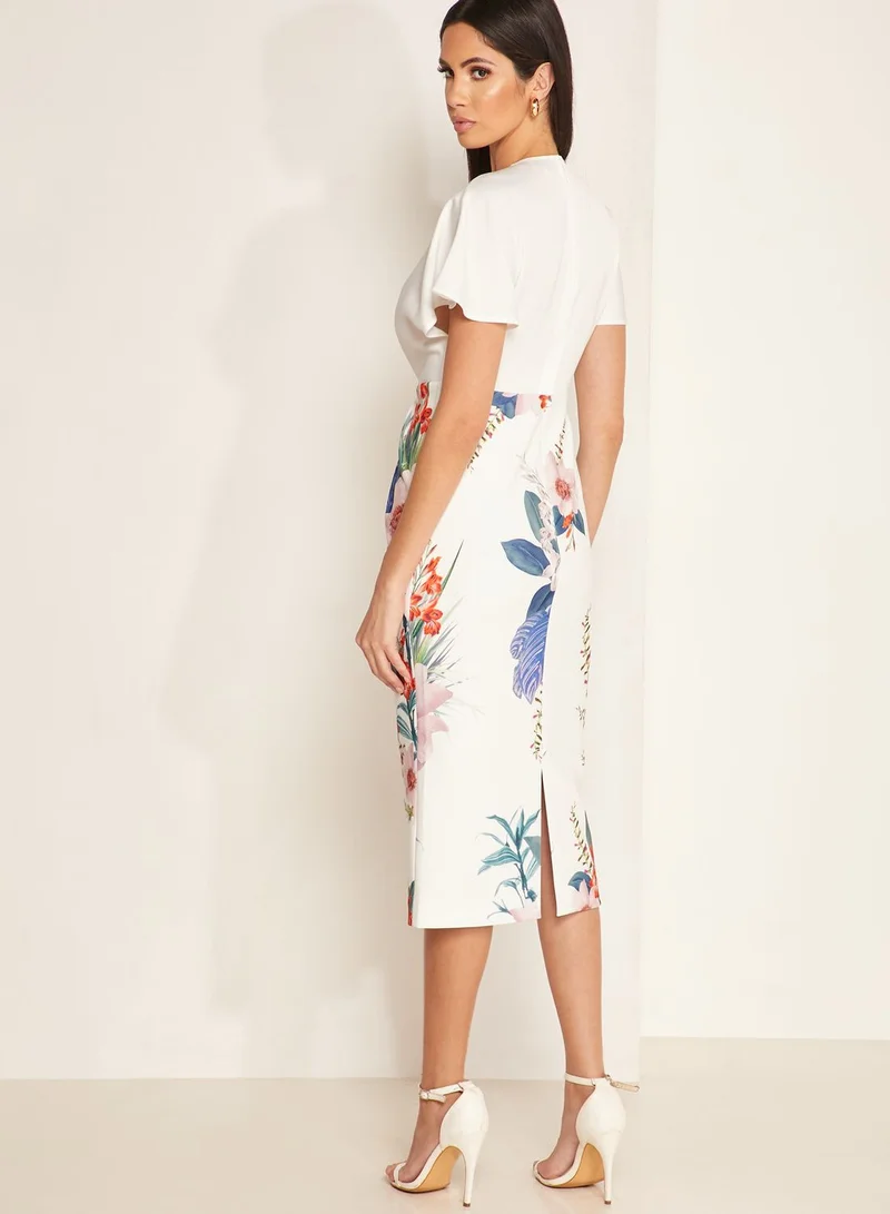 Ted Baker Nerris Flute Sleeve Floral Pencil Dress