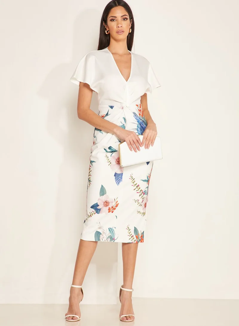 Ted Baker Nerris Flute Sleeve Floral Pencil Dress