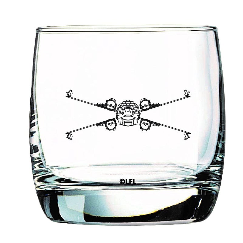Star Wars Glass Set - X-Wing & TIE Fighter - Collectible Gift Set of 2 Cocktail Glasses - 10 oz Capacity - Classic Design - Heavy Base - Image 2