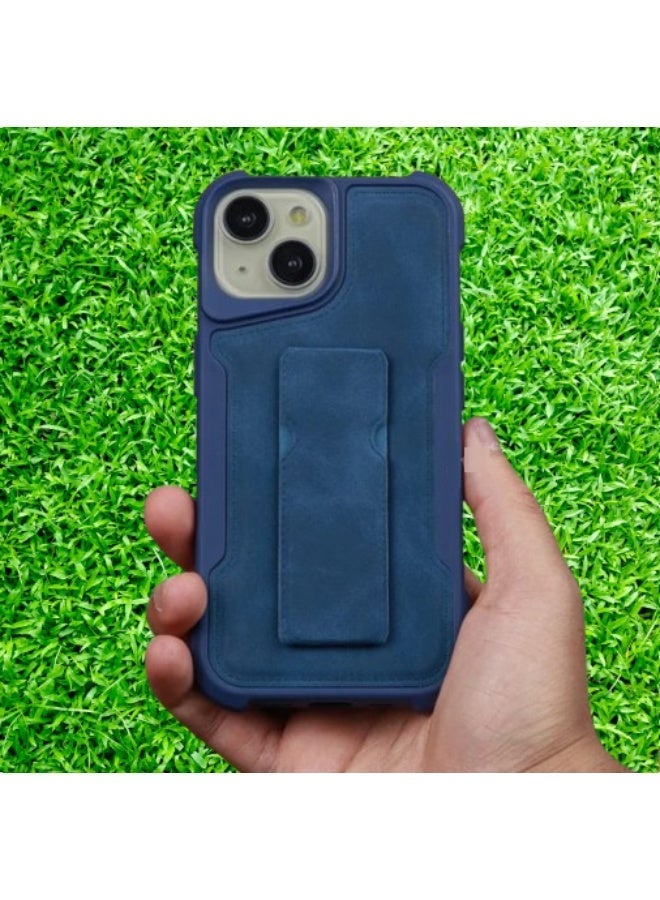 Creative iPhone 16 Pro Max Case With a slim and durable stand, blue color - Image 1