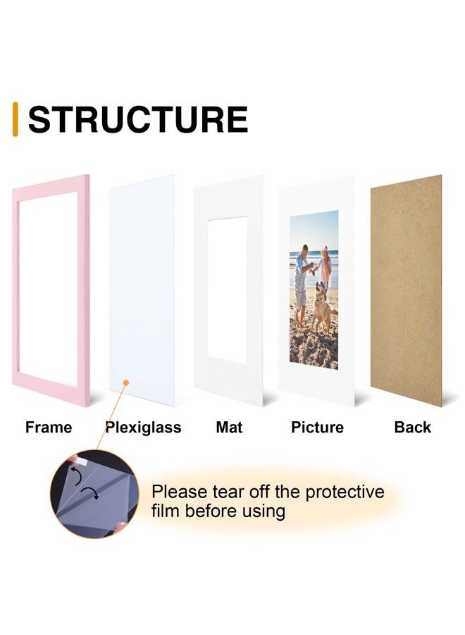 decorUhome 8.5x11 Picture Frame, Display Pictures 6x8 with Mat or 8.5x11 without Mat, Wall & Tabletop Display Certificate Frame, Pink, 1 Pack - Image 3