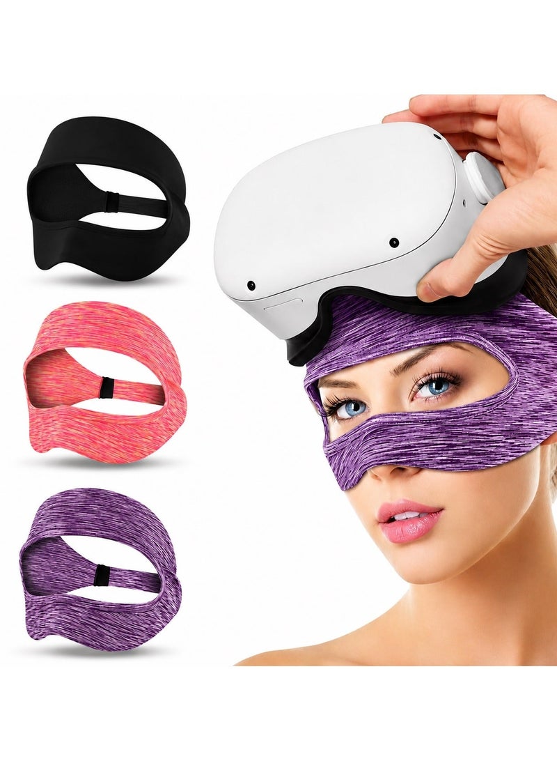 O Ozone (Pack of 3) VR Eye Mask Cover Breathable Sweat Band for Meta Quest 3/3S, Pico 4, Oculus Quest2 Accessories Adjustable VR Headset Face Cover-Multicolor - Image 1