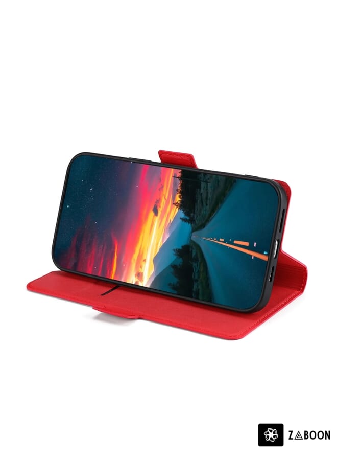 Zaboon Protective Case Cover For OPPO A54 4G Ultra-thin Voltage Side Buckle PU + TPU Leather - Image 4