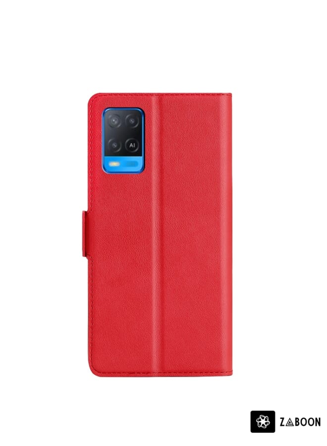 Zaboon Protective Case Cover For OPPO A54 4G Ultra-thin Voltage Side Buckle PU + TPU Leather - Image 3