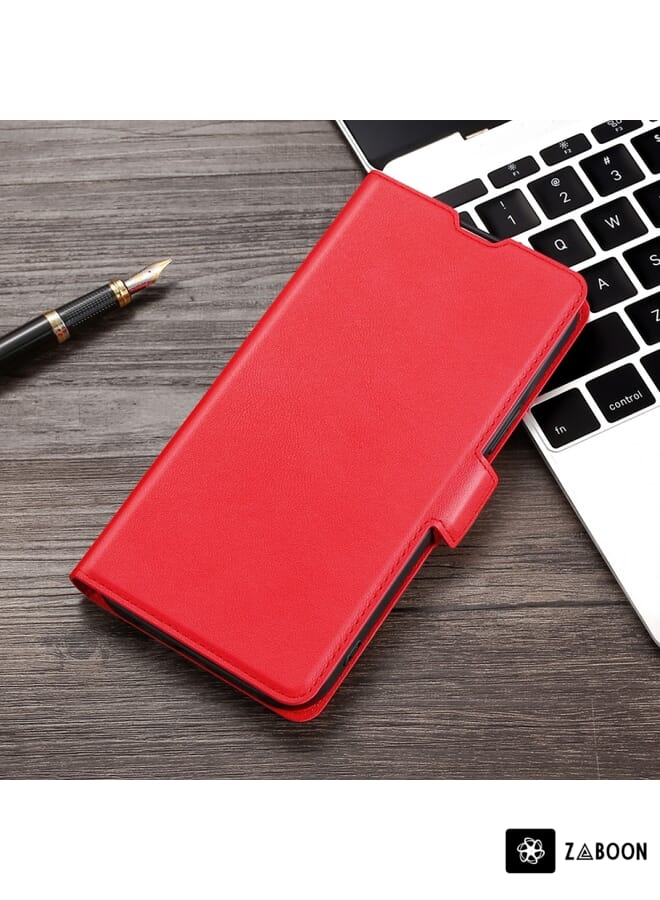 Zaboon Protective Case Cover For OPPO A54 4G Ultra-thin Voltage Side Buckle PU + TPU Leather - Image 1