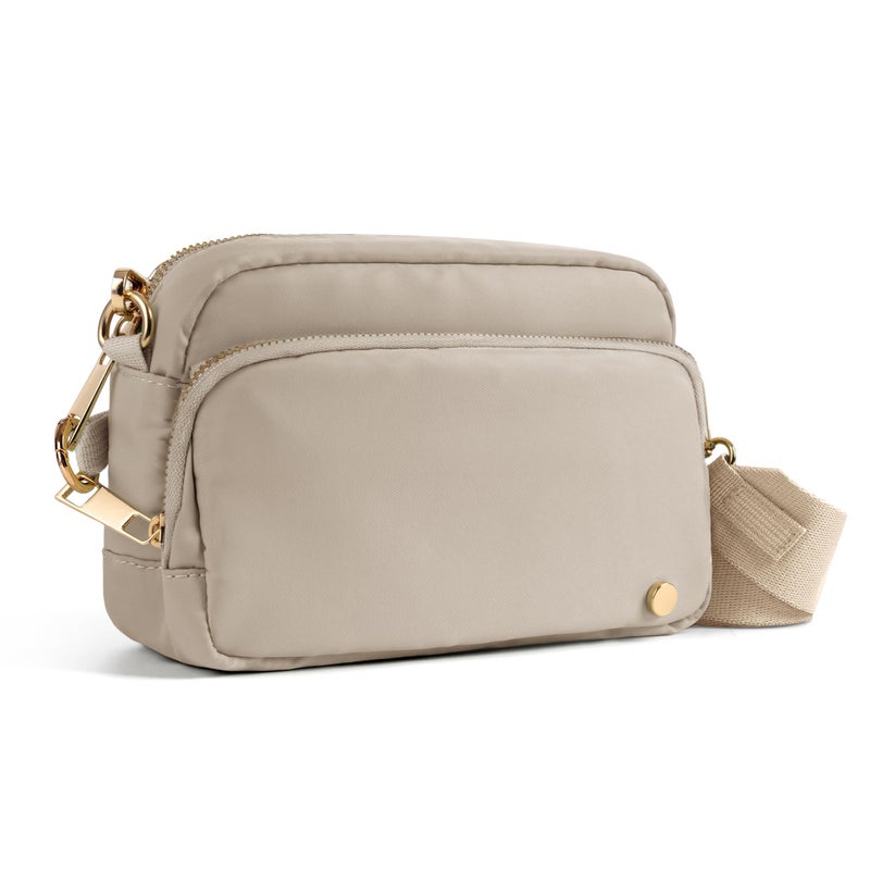 Joryin Anti Theft Crossbody Bag for Women Men, Slash-resistant RFID Blocking Travel Purses, Small Shoulder Bag Handbag, Latte - Image 1