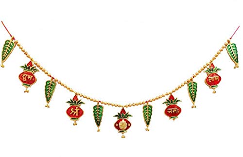 Urvi Creations Handcrafted Metal Kalas and Leaves and Toran Bandarwal Hanging Door Hanging for Diwali - Multi Colour - Image 5