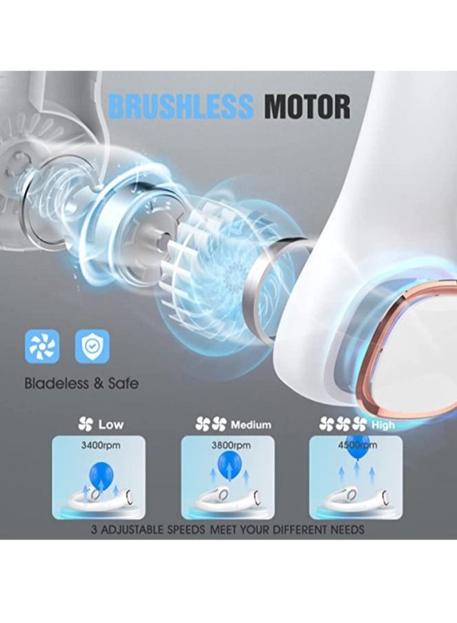 Neck Fan,Portable Fan Rechargeable,Personal Fan,Hands Free Around the Neck Fan, 3 Speeds 3600mAn Battery Operated Wearable Cooling USB Hanging Neck Fan for Office,Travel,Outdoor - Image 3