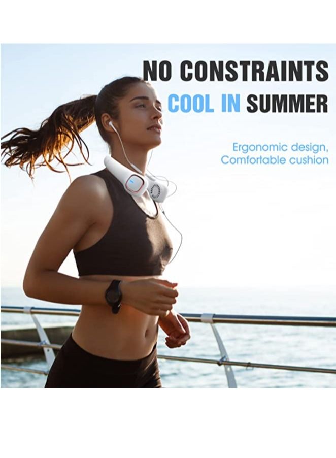 Neck Fan,Portable Fan Rechargeable,Personal Fan,Hands Free Around the Neck Fan, 3 Speeds 3600mAn Battery Operated Wearable Cooling USB Hanging Neck Fan for Office,Travel,Outdoor - Image 2