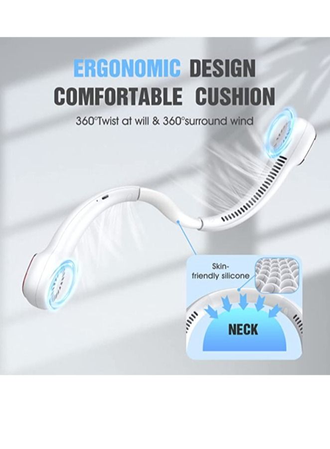 Neck Fan,Portable Fan Rechargeable,Personal Fan,Hands Free Around the Neck Fan, 3 Speeds 3600mAn Battery Operated Wearable Cooling USB Hanging Neck Fan for Office,Travel,Outdoor - Image 5