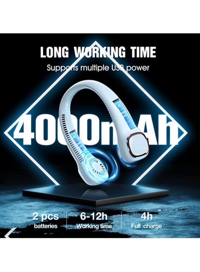 Neck Fan,Portable Fan Rechargeable,Personal Fan,Hands Free Around the Neck Fan, 3 Speeds 3600mAn Battery Operated Wearable Cooling USB Hanging Neck Fan for Office,Travel,Outdoor - Image 4