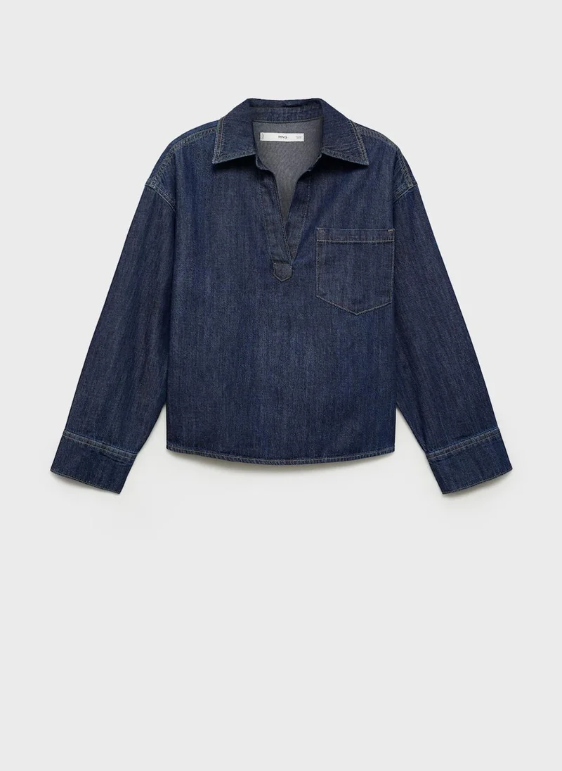 MANGO Denim Cotton Shirt