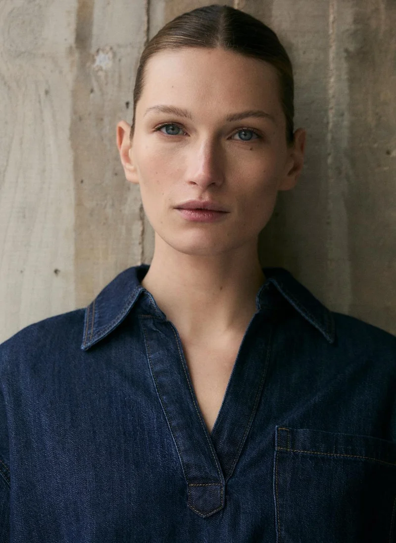 MANGO Denim Cotton Shirt