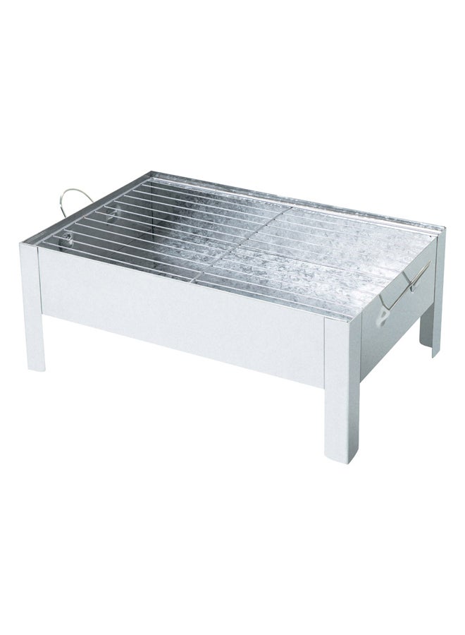 AL SANIDI Charcoal grill for trips, Portable Charcoal Grill, Silver, Size 24*39 Cm - Image 1