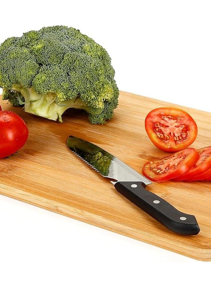 على مارت لوح تقطيع خشبي بمقبض من ON MART، لوح تقطيع خشبي للمطبخ، لتقطيع اللحوم والخضروات والفواكه والجبن، صينية تقديم صديقة للسكين للاستخدام المنزلي واليومي (38 × 27 سم) - Image 3