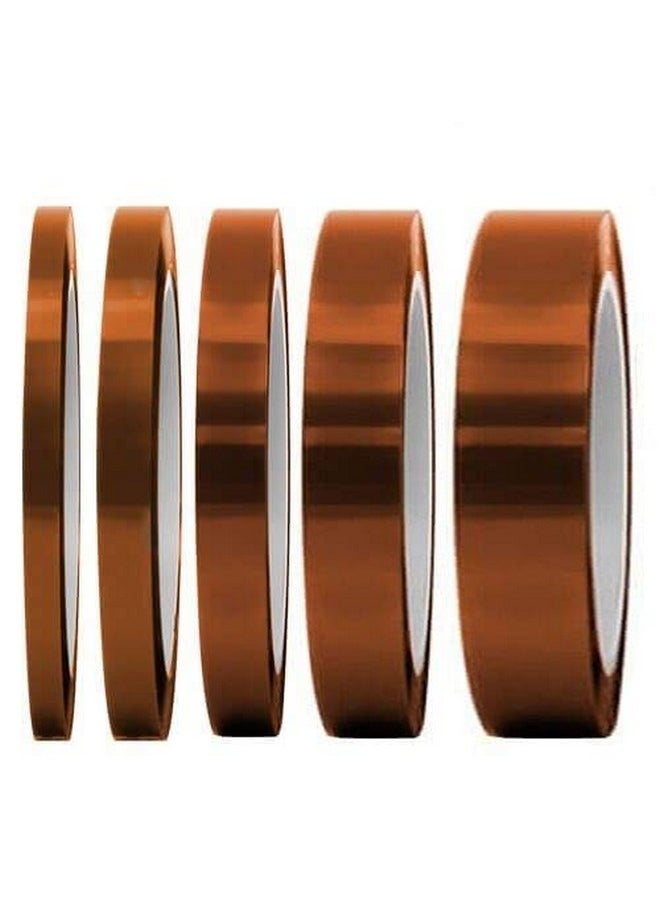 selizo High Temp Tape, 5 Pack Multi - Sized 1/8”, 15/64”, 15/64”, 15/32”, 5/64”, Heat Resistance Up To 280℃ (536℉)  - Image 1