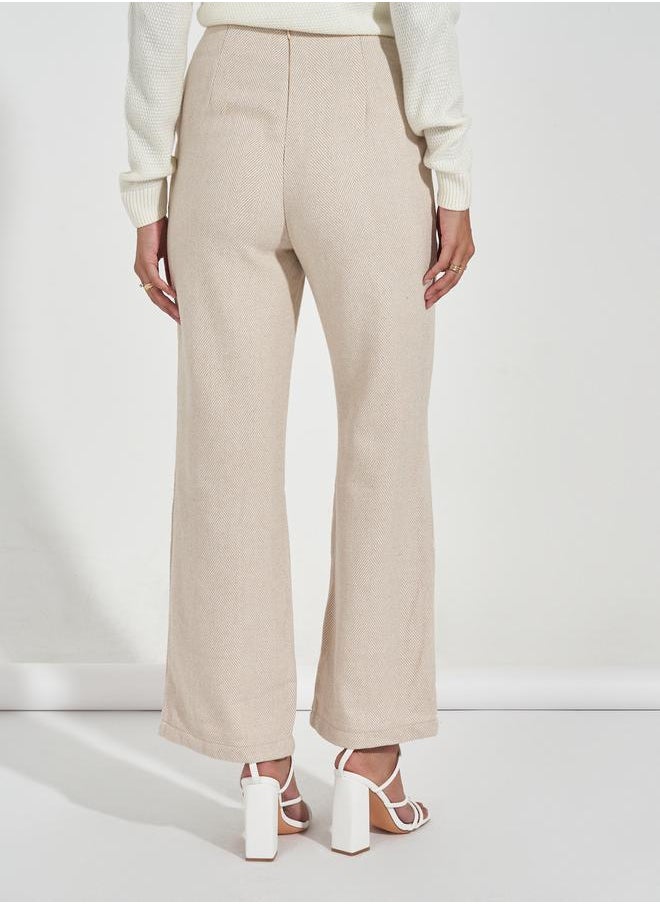 Styli - Button Detail Wide Leg Full Length Pants - Image 1