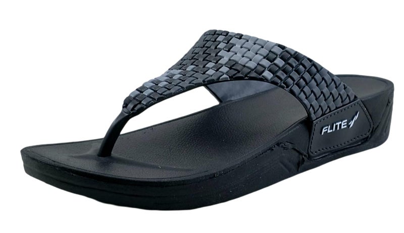 Flite Daily Use Thong Slippers for Women || Non-Slip & Anti-Skid Bathroom Slippers | Lightweight, Waterproof & Comfortable Casual Flip-Flops (Back, UK Footwear Size System, Adult, Women, Numeric, Medium, 3) - Image 2