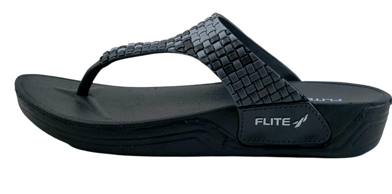 Flite Daily Use Thong Slippers for Women || Non-Slip & Anti-Skid Bathroom Slippers | Lightweight, Waterproof & Comfortable Casual Flip-Flops (Back, UK Footwear Size System, Adult, Women, Numeric, Medium, 3) - Image 3
