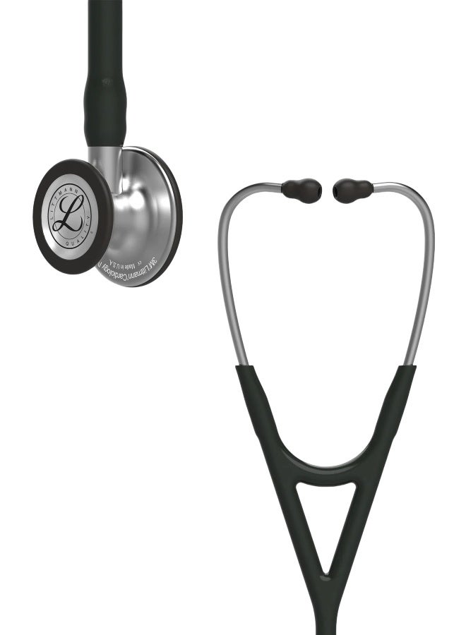 ثري أم ليتمان سماعة طبية من 3M Littmann، سماعة طبية لطب القلب الوريدي، أنبوب أسود، سماعة صدر من الفولاذ المقاوم للصدأ، 22 بوصة، 6152  - Image 1