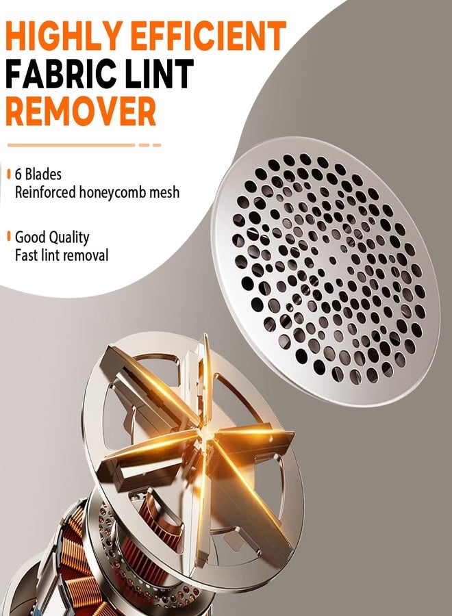 Ziitty Fabric Shaver - Ziitty Lint Remover for Clothes, Sweater Defuzzer with LCD Display, 3-Speeds, 6-Blade, Type-C Rechargeable, Sweater Shaver to Remove Pilling Fuzz Lint Balls Pills for Clothes Furniture - Image 3