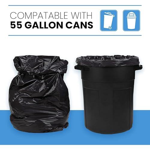 ToughBag 55 Gallon Trash Bags, 55-60 Gallon Trash Bags Heavy Duty (50 COUNT) - Large Black Trash Can Liners, 50-60 Gal for Contractors, Commercial, and Lawn - Made in USA - Image 3