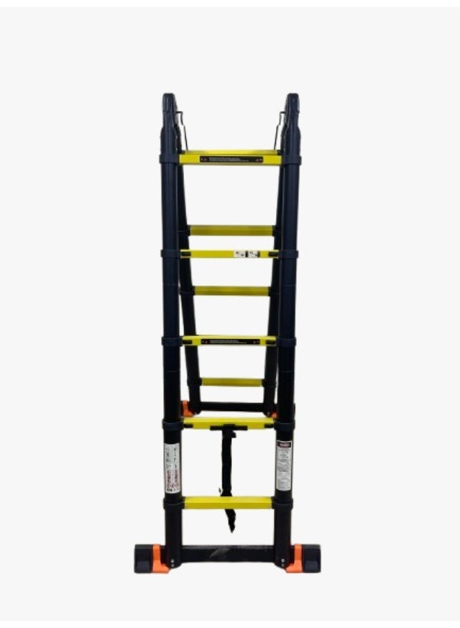 Telescopic Ladder, 7.4m (3.7+3.7), Durable Aluminum, Foldable & Extendable - Image 1