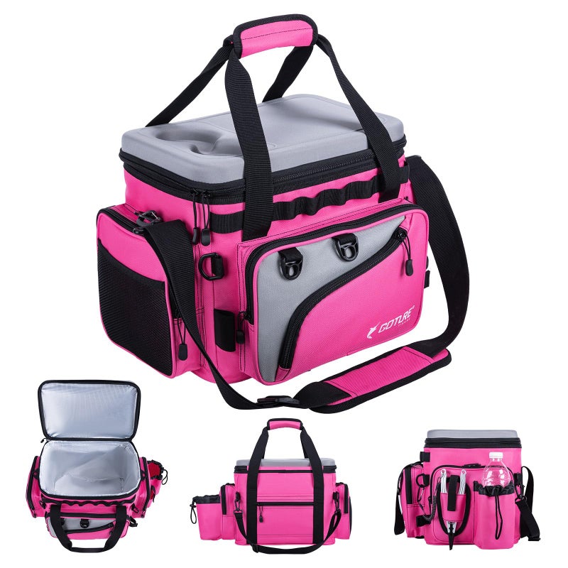 Goture Insulated Fishing Tackle Bag with Cooler 44L 600D WaterResistant Saltwater Gear Storage Large Fishing Bag with Rod Holder and EVA Cup Holder for Travel Camping Hiking Gifts for WomenMen - Image 2