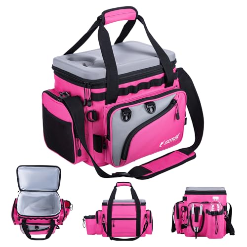 Goture Insulated Fishing Tackle Bag with Cooler 44L 600D WaterResistant Saltwater Gear Storage Large Fishing Bag with Rod Holder and EVA Cup Holder for Travel Camping Hiking Gifts for WomenMen - Image 1