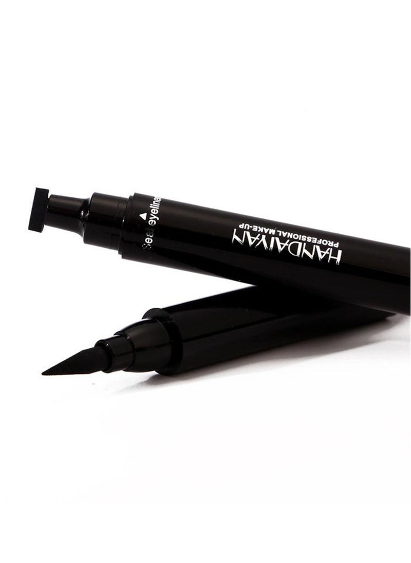 Handaiyan - Liquid Eyeliner Waterproof 2 in 1 Stamp Liner Professional Makeup Long Lasting Matte Finish Quick Smudge Proof Hyper Drying Resistant Stay All Day Waterline Winged Instant Result(Classic Black) - Image 1