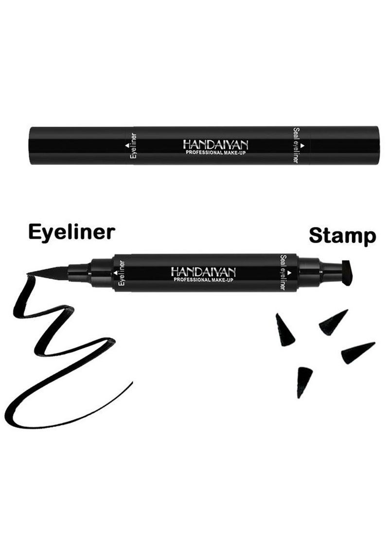 Handaiyan - Liquid Eyeliner Waterproof 2 in 1 Stamp Liner Professional Makeup Long Lasting Matte Finish Quick Smudge Proof Hyper Drying Resistant Stay All Day Waterline Winged Instant Result(Classic Black) - Image 1