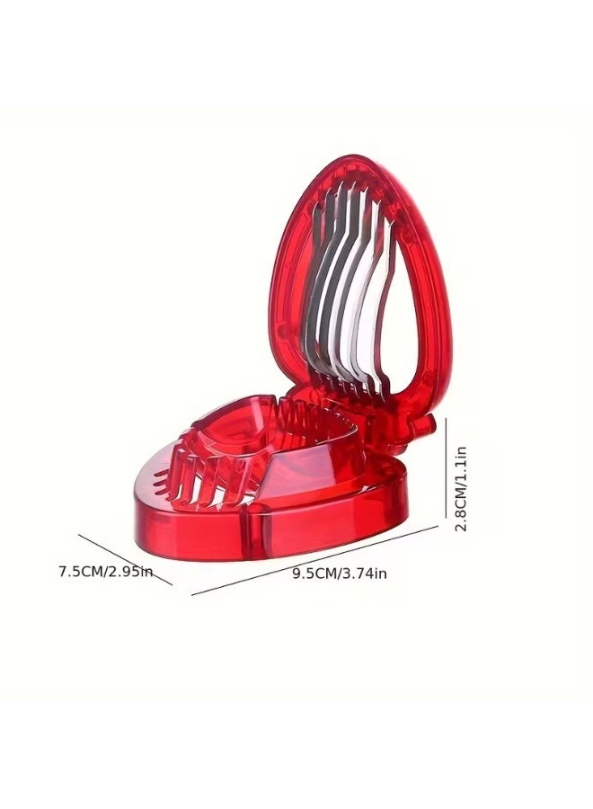Goolsky Stainless Steel Manual Strawberry Slicer - Ergonomic Fruit Slicer with Bent Blades for Berries, Cherries, Apples | No Electricity Needed, Easy-Clean Kitchen Tool for Smoothies, Desserts & Breakfast Prep, Visually Appealing Kitchenware | Easyclean Material - Image 2