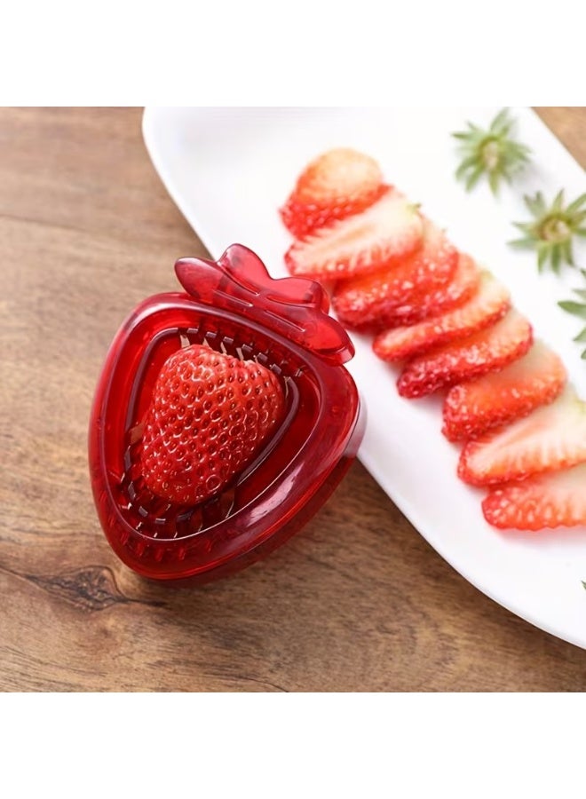 Goolsky Stainless Steel Manual Strawberry Slicer - Ergonomic Fruit Slicer with Bent Blades for Berries, Cherries, Apples | No Electricity Needed, Easy-Clean Kitchen Tool for Smoothies, Desserts & Breakfast Prep, Visually Appealing Kitchenware | Easyclean Material - Image 1