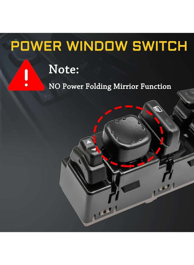 TLAXCA 15883323 Master Window Switch for 2003-2007 Chevrolet Silverado Avalanche Suburban Tahoe Cadillac Escalade ESV EXT GMC Yukon Sierra Yukon XL Left Driver Side Door Lock Power Window Switch - Image 4