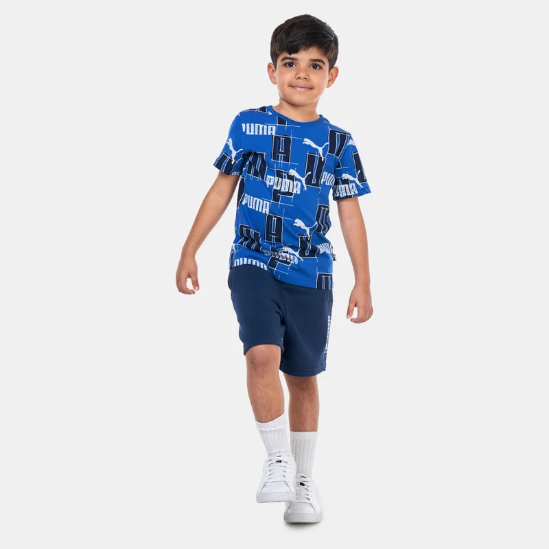 PUMA Kids' Essentials+ Logo Lab Allover Print T-Shirt