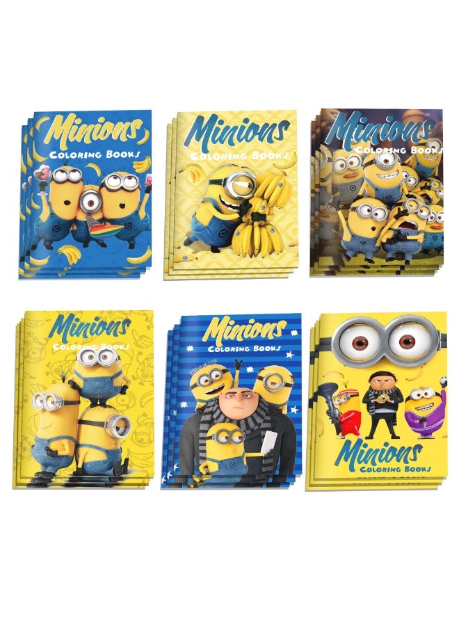 12-Piece Minions Anime Coloring Book Set - Creative DIY Cartoon Doodle Art Kit, Vibrant Party Activity for Kids & Adults - Image 1