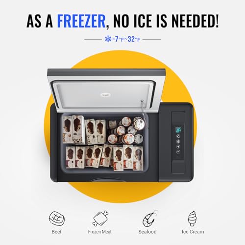 BougeRV 12 Volt Refrigerator 12V Car Fridge 23 Quart Portable Freezer Compressor Cooler 12/24V DC 110~240V AC for Truck Van RV SUV Boat Travel Camping Road Trips Tailgating -8℉~50℉ (Black) - Image 3
