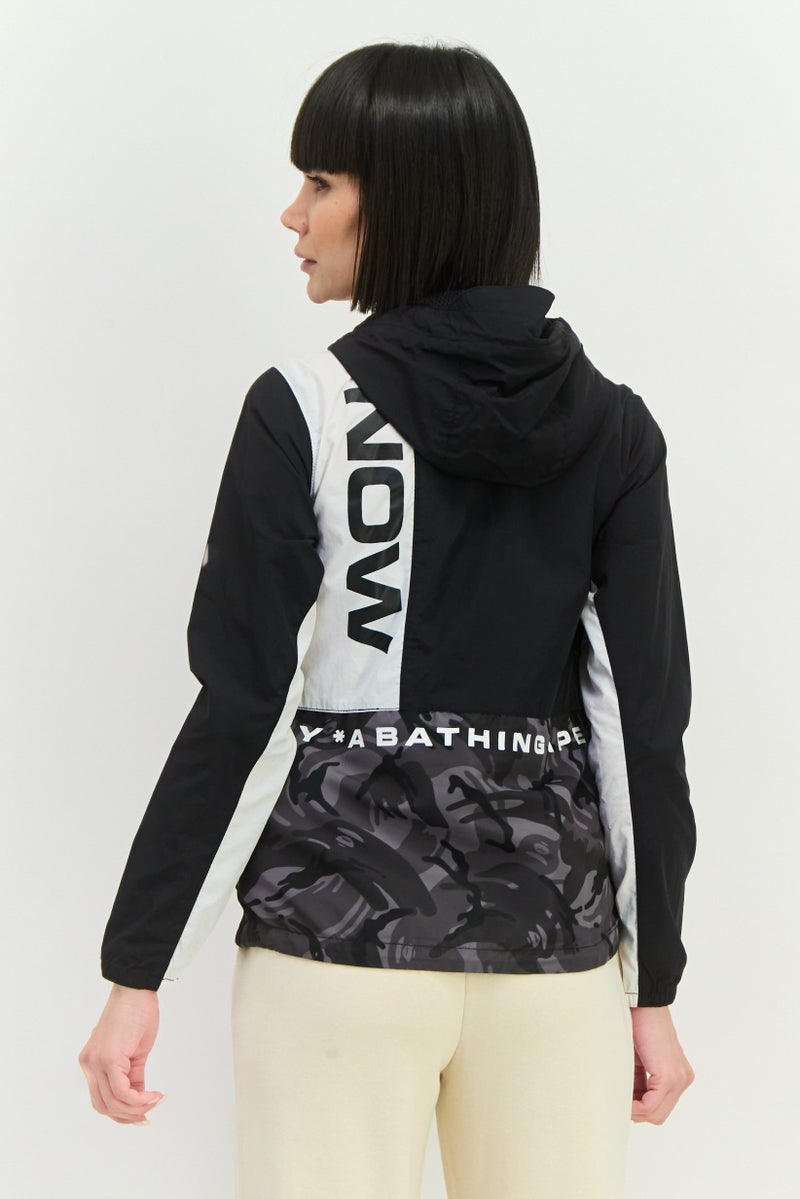 Aape By A Bathing Ape Women Brand Logo Windbreaker Jacket, Black - Image 3
