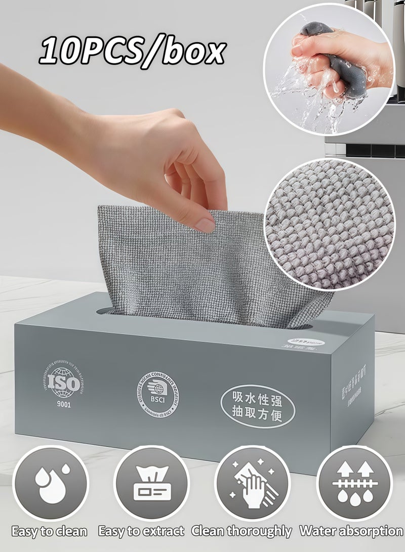 Dish Cloths, Kitchen Wash Cloths for Dishes, Microfiber Kitchen Towels, Multi-use Cleaning Cloths Towels, Towel Cloth, Kitchen Absorbent Dishwashing Cloth, Cleaning Cloths Quick Dry 10 Pieces/Box - Image 1