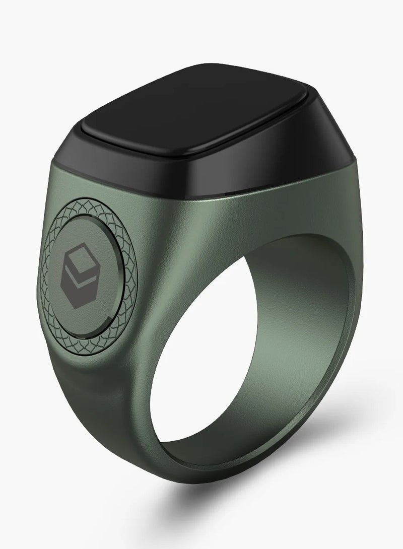 iQIBLA Digital Counter Tasbeeh, IQIBLA SMART Zikr Ring Metal 18mm Green, - Image 1